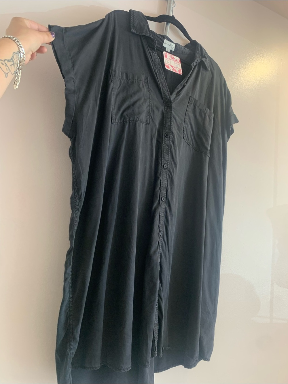 Wonderly Black Casual Button-Down dress